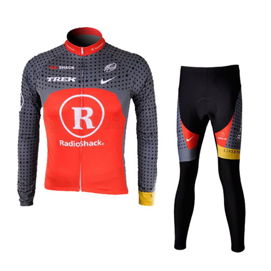 2010 Maillot Radioshack Tirantes Mangas Largas Naranja Y grigio